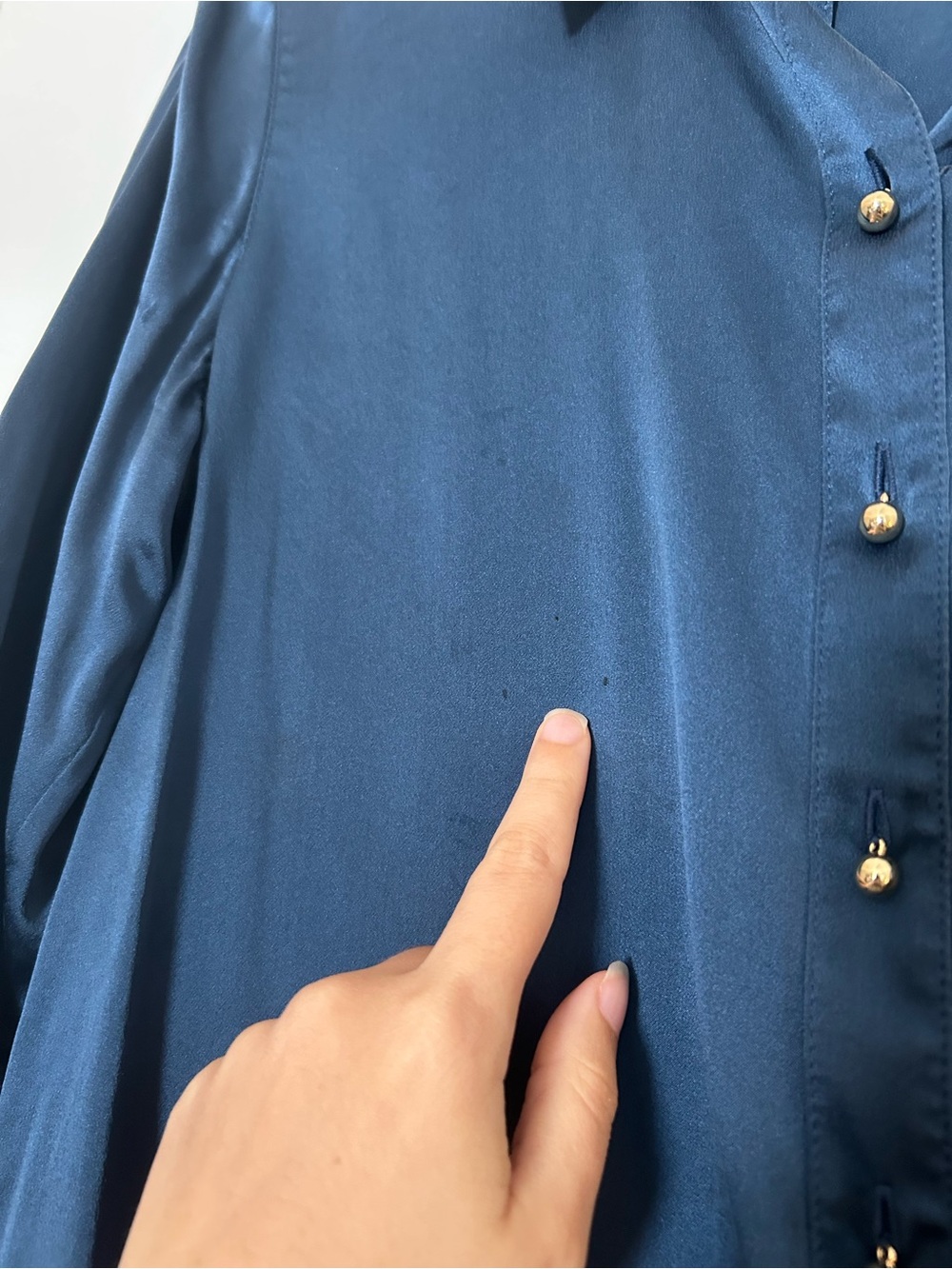 Ravella Milano Silk Blouse in Midnight Navy Small - Picture 8 of 10